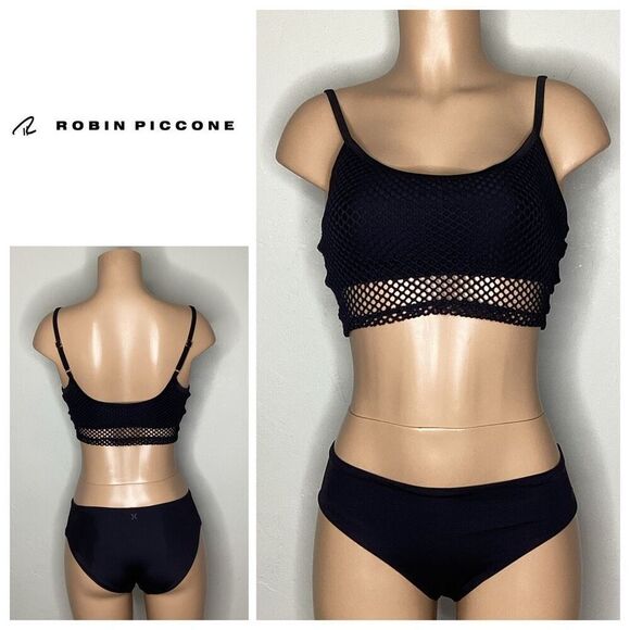 New. Robin Piccone black net bikini. Medium. Retails $214 - Picture 1 of 9